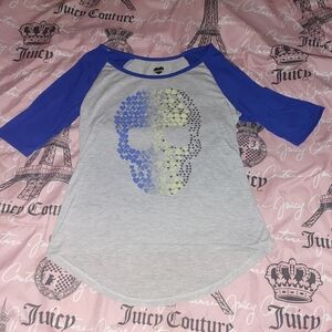 Blue and Gray Hard Candy Skull Top